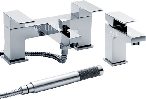 Larger image of Ultra Prospa Basin & Bath Shower Mixer Tap Set (Free Shower Kit).