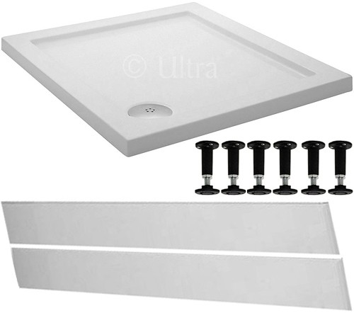 Larger image of Ultra Pearlstone Easy Plumb Square Shower Tray. 900x900x45mm.