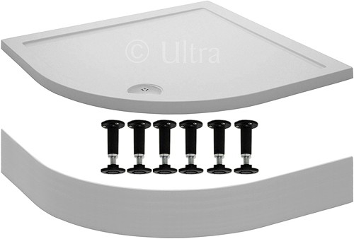 Larger image of Ultra Pearlstone Easy Plumb Quadrant Shower Tray. 800x800x40mm.