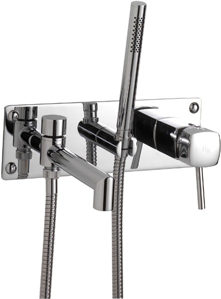 Larger image of Hudson Reed Kia Wall Mounted Single Lever Bath Shower Mixer & Shower Kit.