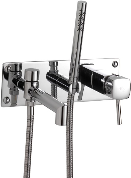 Larger image of Hudson Reed Kia Wall Mounted Single Lever Bath Shower Mixer & Shower Kit.