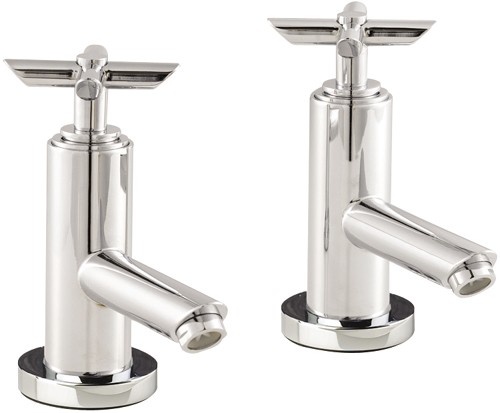 Larger image of Hudson Reed P-zazz Cross Head Basin Taps (pair).