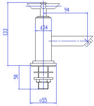 Technical image of Hudson Reed P-zazz Cross Head Basin Taps (pair).