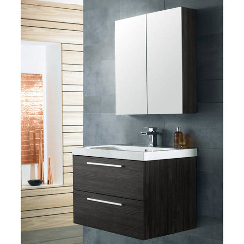 Larger image of Hudson Reed Quartet Wall Hung Vanity Unit Pack With Cabinet (H Black).