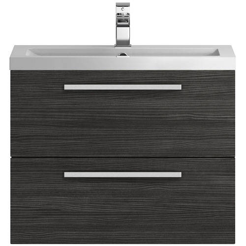 Example image of Hudson Reed Quartet Wall Hung Vanity Unit Pack With Cabinet (H Black).