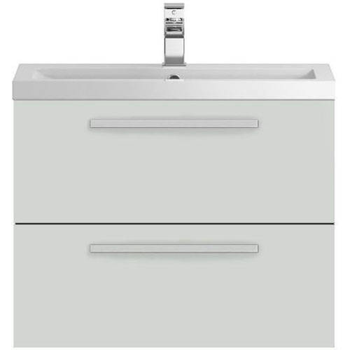 Larger image of Hudson Reed Quartet Wall Vanity Unit & Basin 720mm (Gloss Grey Mist).