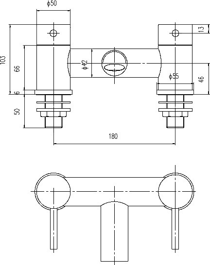 Technical image of Nuie Quest Bath Filler Tap (Chrome).