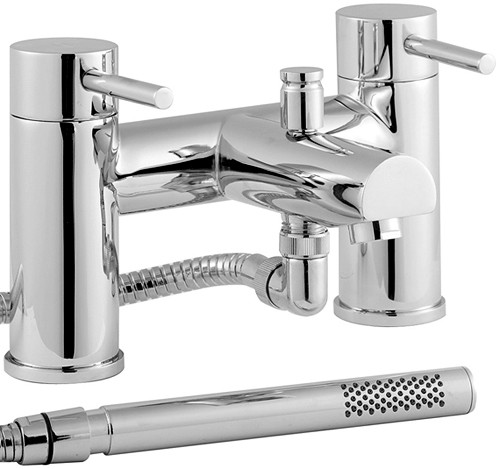 Larger image of Nuie Quest Bath Shower Mixer Tap With Shower Kit & Wall Bracket.