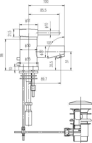 Technical image of Nuie Quest Mono Basin Mixer Tap With Pop Up Waste.