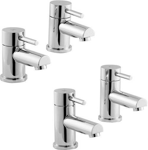 Larger image of Nuie Quest Basin & Bath Tap Pack (Chrome, Pair).