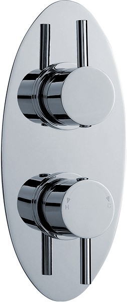 Larger image of Nuie Quest 3/4" Twin Concealed Thermostatic Shower Valve With Diverter.