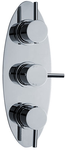 Larger image of Nuie Quest Triple Concealed Thermostatic Shower Valve (Chrome).