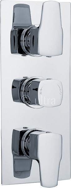 Larger image of Ultra Series 130 Triple Concealed Thermostatic Shower Valve (Chrome).