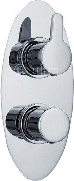 Larger image of Ultra Series 140 3/4" Twin Concealed Thermostatic Shower Valve With Diverter.