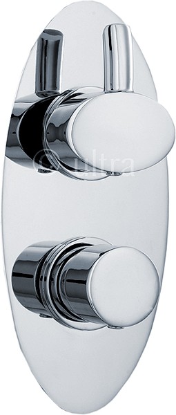 Larger image of Ultra Series 170 3/4" Twin Concealed Thermostatic Shower Valve With Diverter.