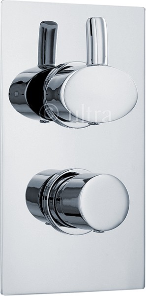 Larger image of Ultra Series 170 3/4" Twin Concealed Thermostatic Shower Valve With Diverter.