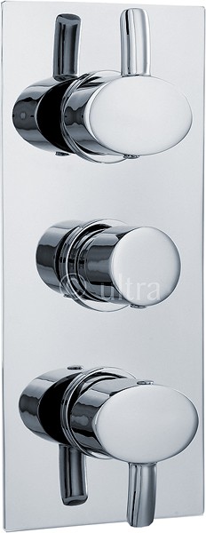 Larger image of Ultra Series 170 Triple Concealed Thermostatic Shower Valve (Chrome).