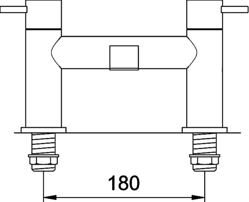 Technical image of Hudson Reed Rapid Bath Filler Tap (Chrome).