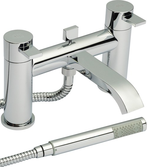 Larger image of Hudson Reed Rapid Bath Shower Mixer Tap With Shower Kit (Chrome).
