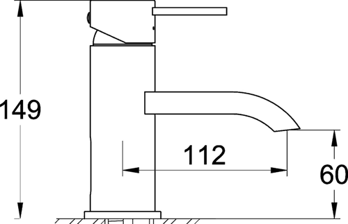 Technical image of Hudson Reed Rapid Basin Tap (Chrome).