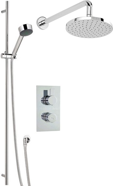 Larger image of Hudson Reed Rapid 3/4" Thermostatic Shower Valve, Diverter, Head & Slide Rail.