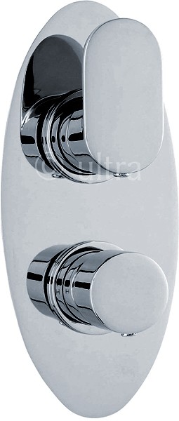 Larger image of Ultra Ratio 3/4" Twin Concealed Thermostatic Shower Valve With Diverter.