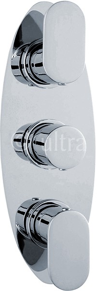 Larger image of Ultra Ratio Triple Concealed Thermostatic Shower Valve (Chrome).
