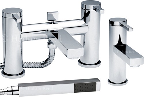 Larger image of Hudson Reed Relay Basin & Bath Shower Mixer Tap Set (Free Shower Kit).