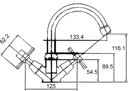 Technical image of Ultra Riva Basin & Bath Shower Mixer Tap Set (Free Shower Kit).