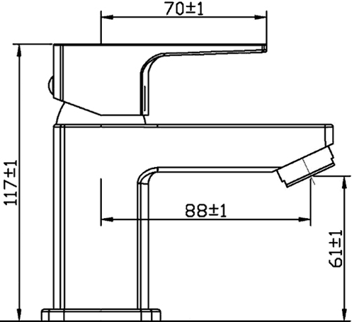 Technical image of Ultra Series 130 Mini Basin Mixer Tap (Chrome).