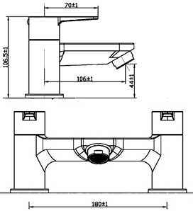 Technical image of Ultra Series 140 Bath Filler Tap (Chrome).