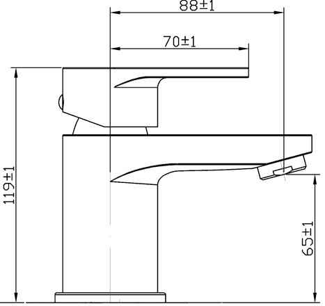 Technical image of Ultra Series 160 Mini Basin Tap (Chrome).