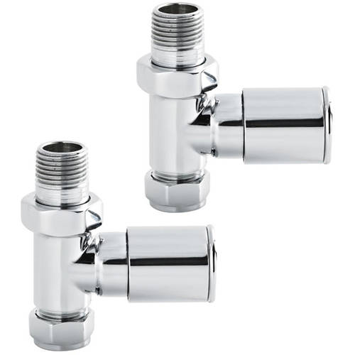 Nuie Towel Rails Modern Radiator Valves (Straight, Chrome). Size 5