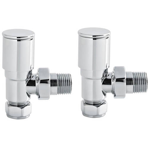 Nuie Towel Rails Modern Radiator Valves (Angled, Chrome). Size 5