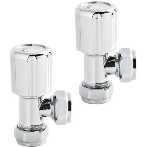 Nuie Towel Rails Radiator Valves (Angled, Chrome).
