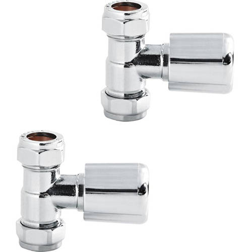 Nuie Towel Rails Radiator Valves (Straight, Chrome). Size 5