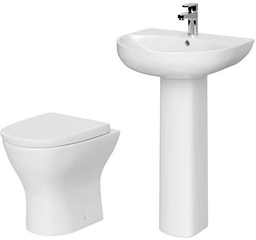 Larger image of Premier Saffron Bathroom Suite With BTW Pan, Basin & Full Pedestal.