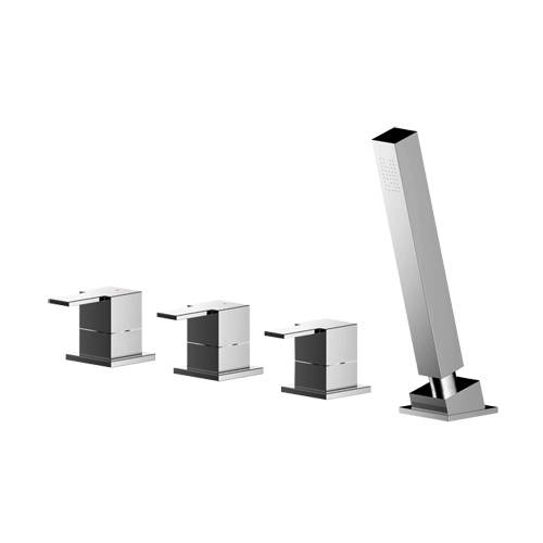 Nuie Sanford 4 Hole Bath Shower Mixer Tap (Chrome).