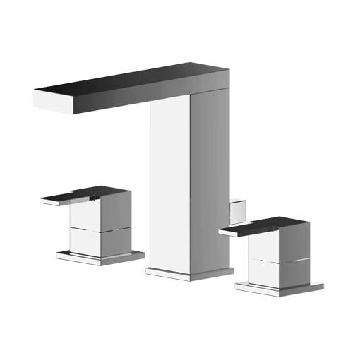 Nuie Sanford 3 Hole Basin Mixer Tap With Waste (Chrome).