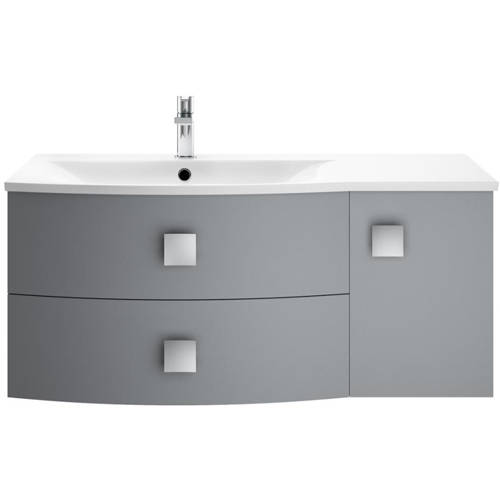 Hudson Reed Grey Hr Sarenna Wall Hung 1000Mm Cabinet & Basin Lh (Dove ).