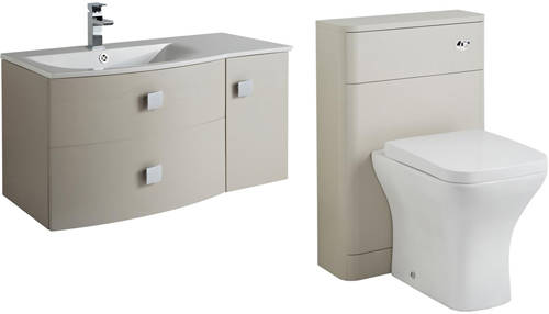 Larger image of HR Sarenna Bathroom Furniture Pack 2 (LH, Cashmere)