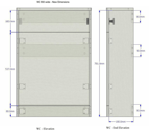 Technical image of HR Sarenna Bathroom Furniture Pack 2 (LH, Cashmere)