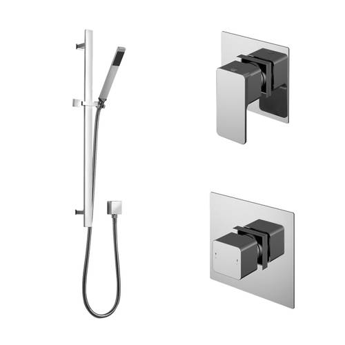 nuie Windon Chrome Single Outlet Bundle - Brass ABS & Chrome - Flexible Design with Thermostatic Control - Image 4