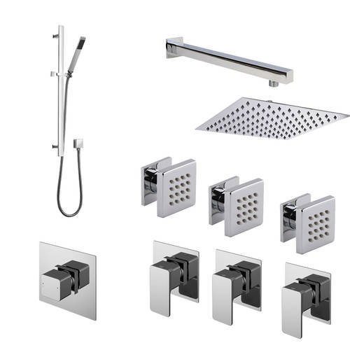 Nuie Windon Chrome 3 Outlet Bundle With Stop Taps - Image 4
