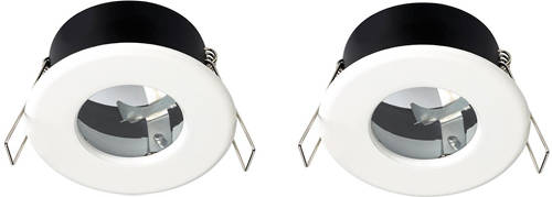 Larger image of Hudson Reed Lighting 2 x Shower Spot Lights & Cool White LED Lamps (White).