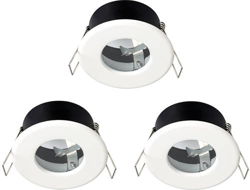 Larger image of Hudson Reed Lighting 3 x Shower Spot Lights & Cool White LED Lamps (White).