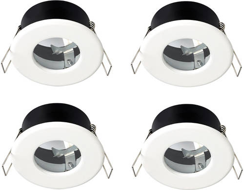 Larger image of Hudson Reed Lighting 4 x Shower Spot Lights & Warm White LED Lamps (White).