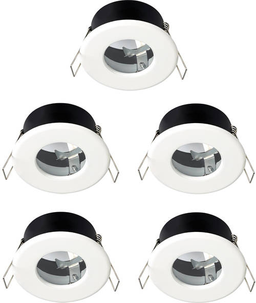 Larger image of Hudson Reed Lighting 5 x Shower Spot Lights & Warm White LED Lamps (White).