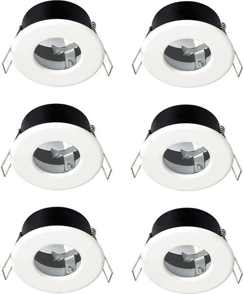 Larger image of Hudson Reed Lighting 6 x Shower Spot Lights & Warm White LED Lamps (White).
