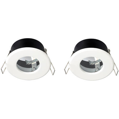 Larger image of Hudson Reed Lighting 2 x Designer Shower Spot Light Fittings (White, 240V).
